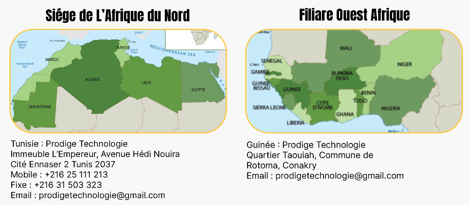 MAP OF PRODIGE TECHNOLOGIE